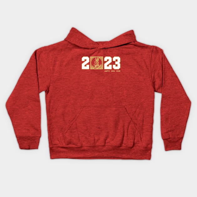 Happy Chinese New Year 2023 Year of the Rabbit Kids Hoodie by teesmile